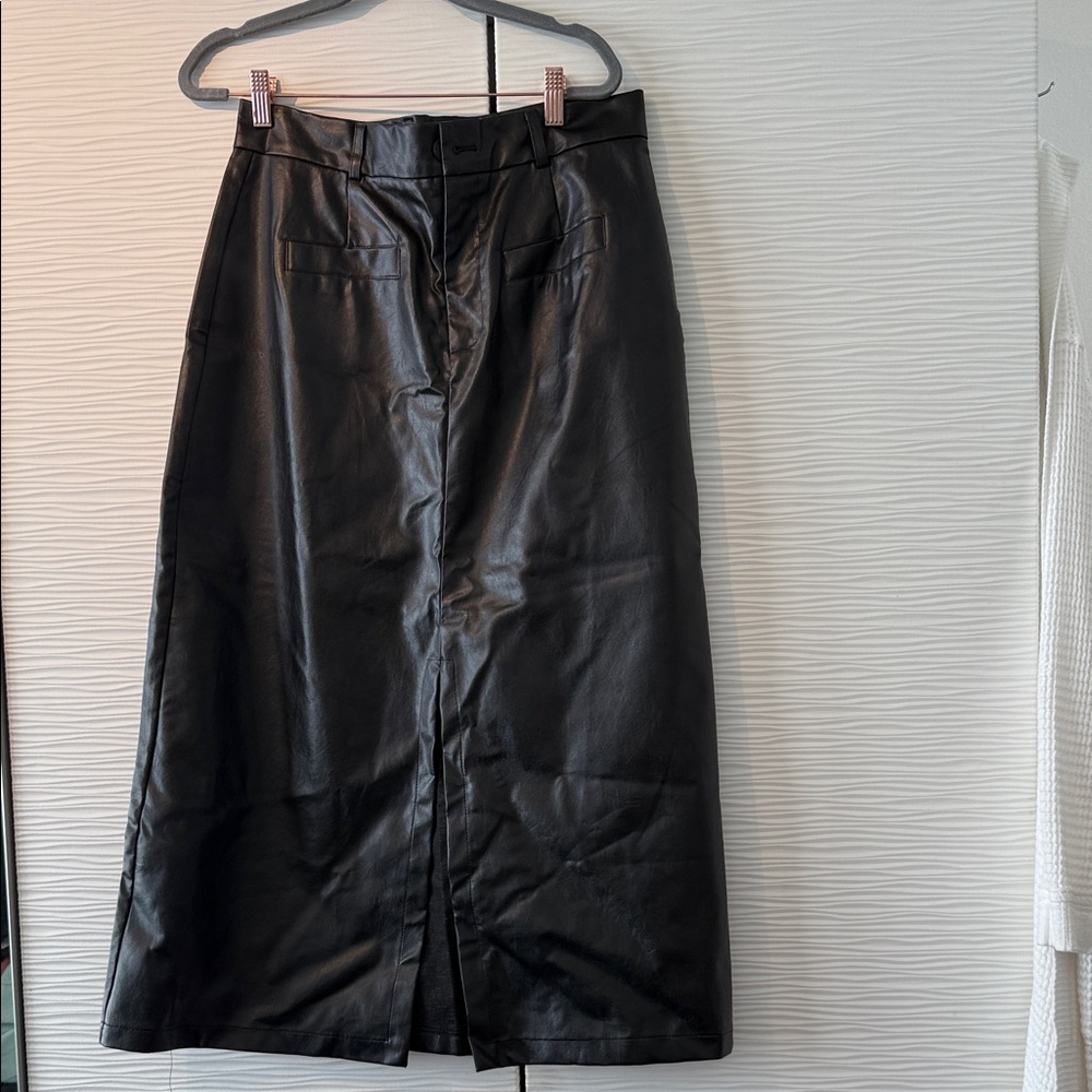 Cider  Black Pleather Skirt Sz L